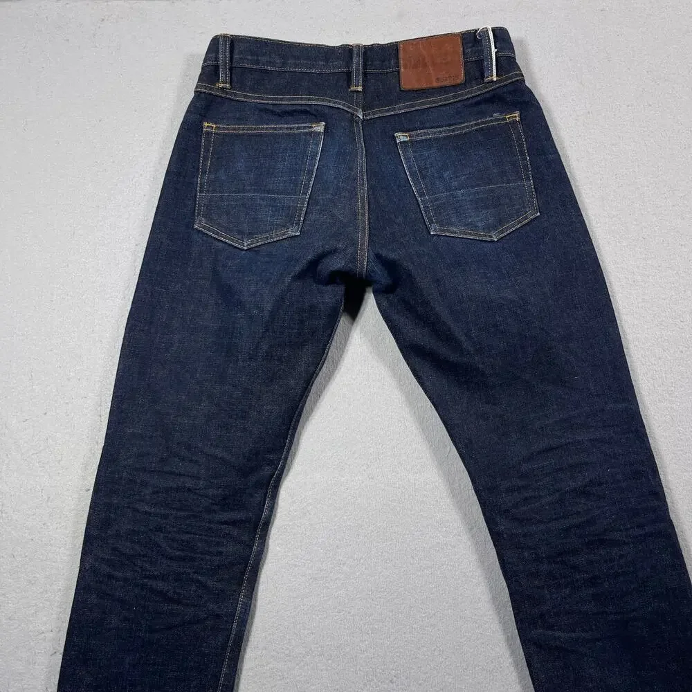 Gustin Jeans Men 31x34 Slim Fit Raw‎ Selvedge Denim Button Fly Made in USA